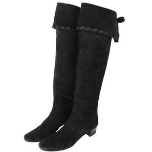 Yves Saint Laurent Black Over the Knee Boots